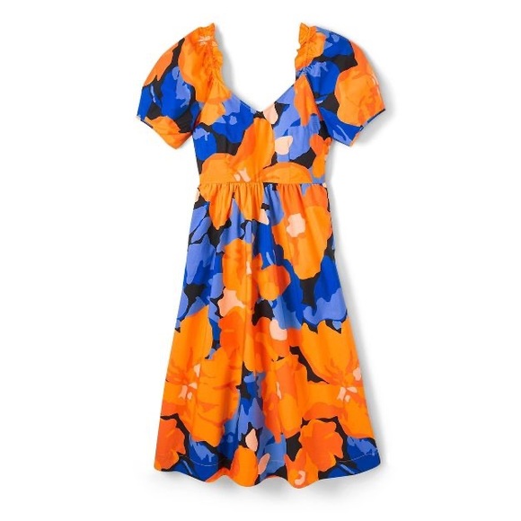 💥 NWT! Floral Print Puff Sleeve Tie-Back Dress - Tabitha Brown for Target - Picture 5 of 10